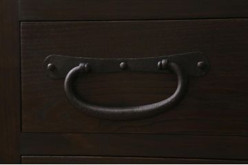【オーダー注文・受注生産商品】ラフジュ工房オリジナル　古金具リメイク　月見うさぎ　4段階段箪笥(階段タンス、和たんす、引き出し)