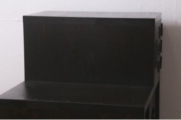 【オーダー注文・受注生産商品】ラフジュ工房オリジナル　古金具リメイク　月見うさぎ　4段階段箪笥(階段タンス、和たんす、引き出し)