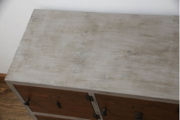 【オーダー注文・受注生産商品】ラフジュ工房オリジナル　ペイント　脚付き　ヒノキ無垢材　数字プレート・ネームプレート付きの下駄箱(収納棚、ロッカー、マス目棚)