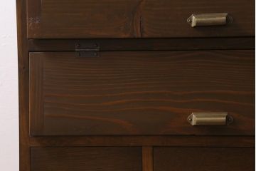 【オーダー注文・受注生産商品】ラフジュ工房オリジナル　古材リメイク　鉄脚　パタパタ扉がレトロな下駄箱(収納棚、キャビネット、引き出し)