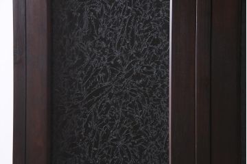 【オーダー注文・受注生産商品】ラフジュ工房オリジナル　ヒノキ無垢材・ヒバ材　結霜ガラス入り　レトロな佇まいが魅力的な3人用ロッカー(戸棚、収納棚、ワードローブ)