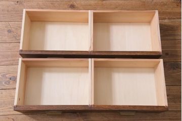 【オーダー注文・受注生産商品】ラフジュ工房オリジナル　引き出し付き　両面引き戸　レトロモダンな戸棚(キャビネット、収納棚)