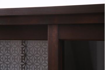 【オーダー注文・受注生産商品】ラフジュ工房オリジナル　引き出し付き　両面引き戸　レトロモダンな戸棚(キャビネット、収納棚)