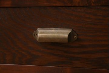 【オーダー注文・受注生産商品】ラフジュ工房オリジナル　引き出し付き　両面引き戸　レトロモダンな戸棚(キャビネット、収納棚)