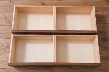【オーダー注文・受注生産商品】ラフジュ工房オリジナル　引き出し付き　両面引き戸　レトロモダンな戸棚(キャビネット、収納棚)