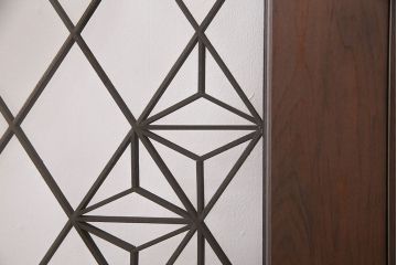 【オーダー注文・受注生産商品】ラフジュ工房オリジナル　胡麻・麻の葉文様の組子がおしゃれなガラス戸2枚セット(引き戸、建具)