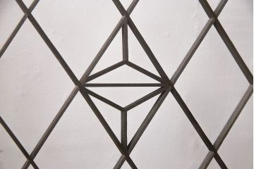 【オーダー注文・受注生産商品】ラフジュ工房オリジナル　胡麻・麻の葉文様の組子がおしゃれなガラス戸2枚セット(引き戸、建具)