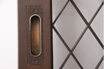 【オーダー注文・受注生産商品】ラフジュ工房オリジナル　胡麻・麻の葉文様の組子がおしゃれなガラス戸2枚セット(引き戸、建具)