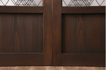 【オーダー注文・受注生産商品】ラフジュ工房オリジナル　胡麻・麻の葉文様の組子がおしゃれなガラス戸2枚セット(引き戸、建具)