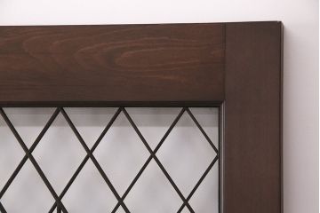 【オーダー注文・受注生産商品】ラフジュ工房オリジナル　胡麻・麻の葉文様の組子がおしゃれなガラス戸2枚セット(引き戸、建具)