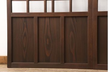 【オーダー注文・受注生産商品】ラフジュ工房オリジナル　レトロな雰囲気あふれるガラス戸2枚セット(引き戸、建具)