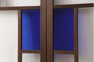 【オーダー注文・受注生産商品】ラフジュ工房オリジナル　レトロな雰囲気あふれるガラス戸2枚セット(引き戸、建具)