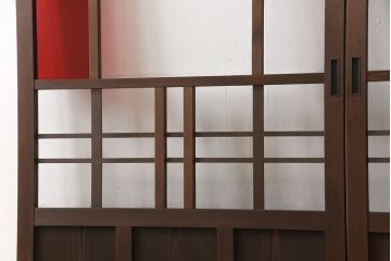 【オーダー注文・受注生産商品】ラフジュ工房オリジナル　レトロな雰囲気あふれるガラス戸2枚セット(引き戸、建具)