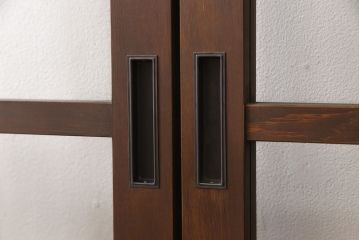 【オーダー注文・受注生産商品】ラフジュ工房オリジナル　レトロな雰囲気あふれるガラス戸2枚セット(引き戸、建具)