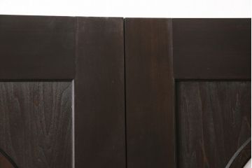 【オーダー注文・受注生産商品】ラフジュ工房オリジナル　丸いステンドグラスが目を惹くクラシカルな雰囲気の引き戸2枚セット(玄関戸、引き違い戸、建具、板戸)