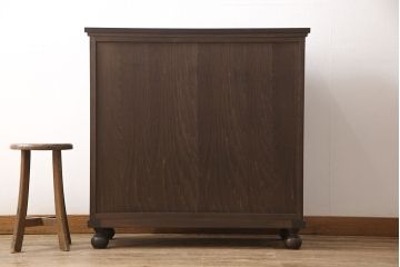 【オーダー注文・受注生産商品】ラフジュ工房オリジナル　大正ロマンな佇まいが魅力的な収納棚(戸棚、サイドキャビネット、食器棚、ブックケース)