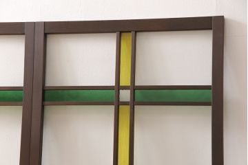 【オーダー注文・受注生産商品】ラフジュ工房オリジナル　大正ロマン風のレトロな雰囲気漂うガラス窓3枚セット(引き戸、ガラス戸、建具)