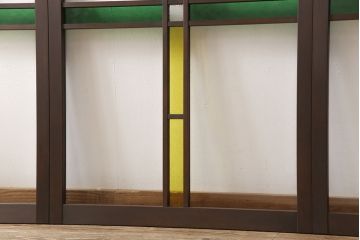 【オーダー注文・受注生産商品】ラフジュ工房オリジナル　大正ロマン風のレトロな雰囲気漂うガラス窓3枚セット(引き戸、ガラス戸、建具)