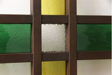 【オーダー注文・受注生産商品】ラフジュ工房オリジナル　大正ロマン風のレトロな雰囲気漂うガラス窓3枚セット(引き戸、ガラス戸、建具)