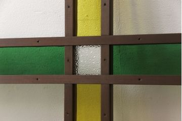 【オーダー注文・受注生産商品】ラフジュ工房オリジナル　大正ロマン風のレトロな雰囲気漂うガラス窓3枚セット(引き戸、ガラス戸、建具)