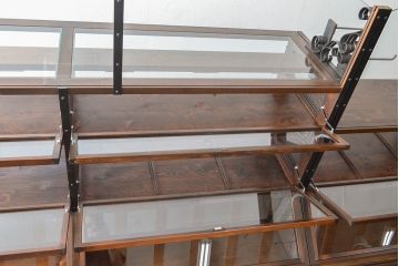 【オーダー注文・受注生産商品】ラフジュ工房オリジナル　異素材の組み合わせがお洒落で格好いい大型ショーケース(ガラスケース、陳列棚、飾り棚、店舗什器)