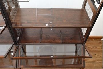【オーダー注文・受注生産商品】ラフジュ工房オリジナル　異素材の組み合わせがお洒落で格好いい大型ショーケース(ガラスケース、陳列棚、飾り棚、店舗什器)