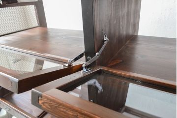【オーダー注文・受注生産商品】ラフジュ工房オリジナル　異素材の組み合わせがお洒落で格好いい大型ショーケース(ガラスケース、陳列棚、飾り棚、店舗什器)