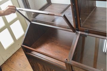 【オーダー注文・受注生産商品】ラフジュ工房オリジナル　異素材の組み合わせがお洒落で格好いい大型ショーケース(ガラスケース、陳列棚、飾り棚、店舗什器)
