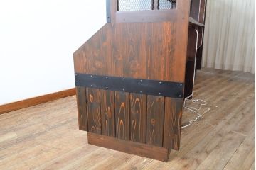 【オーダー注文・受注生産商品】ラフジュ工房オリジナル　異素材の組み合わせがお洒落で格好いい大型ショーケース(ガラスケース、陳列棚、飾り棚、店舗什器)