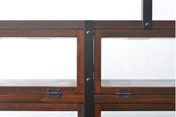 【オーダー注文・受注生産商品】ラフジュ工房オリジナル　異素材の組み合わせがお洒落で格好いい大型ショーケース(ガラスケース、陳列棚、飾り棚、店舗什器)