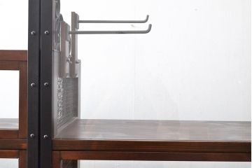 【オーダー注文・受注生産商品】ラフジュ工房オリジナル　異素材の組み合わせがお洒落で格好いい大型ショーケース(ガラスケース、陳列棚、飾り棚、店舗什器)