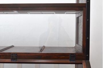 【オーダー注文・受注生産商品】ラフジュ工房オリジナル　異素材の組み合わせがお洒落で格好いい大型ショーケース(ガラスケース、陳列棚、飾り棚、店舗什器)