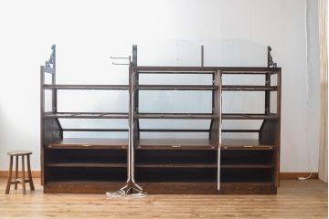 【オーダー注文・受注生産商品】ラフジュ工房オリジナル　異素材の組み合わせがお洒落で格好いい大型ショーケース(ガラスケース、陳列棚、飾り棚、店舗什器)