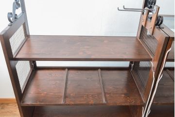 【オーダー注文・受注生産商品】ラフジュ工房オリジナル　異素材の組み合わせがお洒落で格好いい大型ショーケース(ガラスケース、陳列棚、飾り棚、店舗什器)