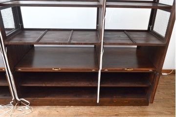 【オーダー注文・受注生産商品】ラフジュ工房オリジナル　異素材の組み合わせがお洒落で格好いい大型ショーケース(ガラスケース、陳列棚、飾り棚、店舗什器)