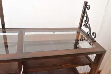 【オーダー注文・受注生産商品】ラフジュ工房オリジナル　異素材の組み合わせがお洒落で格好いい大型ショーケース(ガラスケース、陳列棚、飾り棚、店舗什器)
