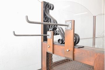 【オーダー注文・受注生産商品】ラフジュ工房オリジナル　異素材の組み合わせがお洒落で格好いい大型ショーケース(ガラスケース、陳列棚、飾り棚、店舗什器)