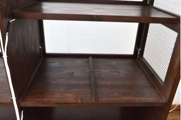 【オーダー注文・受注生産商品】ラフジュ工房オリジナル　異素材の組み合わせがお洒落で格好いい大型ショーケース(ガラスケース、陳列棚、飾り棚、店舗什器)