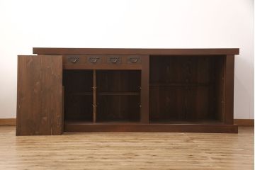 【オーダー注文・受注生産商品】ラフジュ工房オリジナル　特大サイズ!上質な和の空間を演出する7尺水屋箪笥(サイドボード、サイドキャビネット、収納棚、戸棚、カウンター。食器棚)