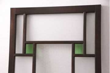 【オーダー注文・受注生産商品】ラフジュ工房オリジナル　大正ロマン風のレトロな雰囲気漂うガラスドア1枚(ガラス扉、建具)
