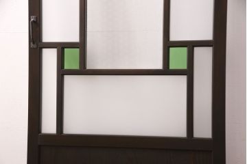 【オーダー注文・受注生産商品】ラフジュ工房オリジナル　大正ロマン風のレトロな雰囲気漂うガラスドア1枚(ガラス扉、建具)