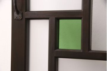 【オーダー注文・受注生産商品】ラフジュ工房オリジナル　大正ロマン風のレトロな雰囲気漂うガラスドア1枚(ガラス扉、建具)