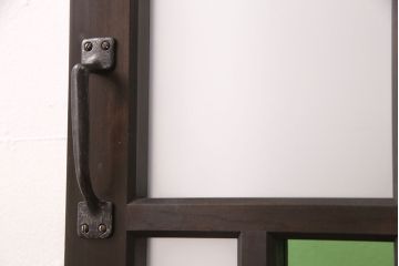【オーダー注文・受注生産商品】ラフジュ工房オリジナル　大正ロマン風のレトロな雰囲気漂うガラスドア1枚(ガラス扉、建具)