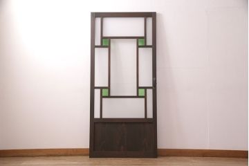 【オーダー注文・受注生産商品】ラフジュ工房オリジナル　大正ロマン風のレトロな雰囲気漂うガラスドア1枚(ガラス扉、建具)