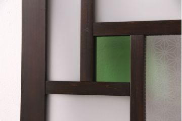 【オーダー注文・受注生産商品】ラフジュ工房オリジナル　大正ロマン風のレトロな雰囲気漂うガラスドア1枚(ガラス扉、建具)