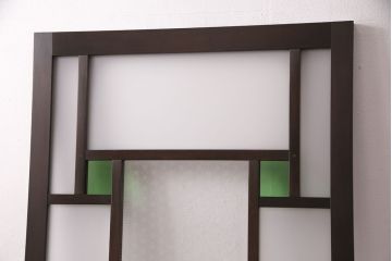 【オーダー注文・受注生産商品】ラフジュ工房オリジナル　大正ロマン風のレトロな雰囲気漂うガラスドア1枚(ガラス扉、建具)