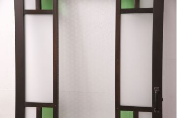 【オーダー注文・受注生産商品】ラフジュ工房オリジナル　大正ロマン風のレトロな雰囲気漂うガラスドア1枚(ガラス扉、建具)
