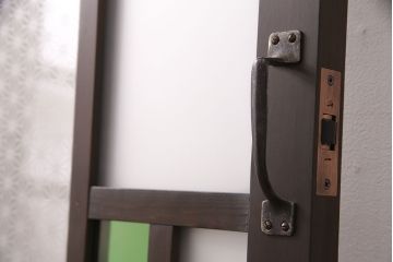 【オーダー注文・受注生産商品】ラフジュ工房オリジナル　大正ロマン風のレトロな雰囲気漂うガラスドア1枚(ガラス扉、建具)