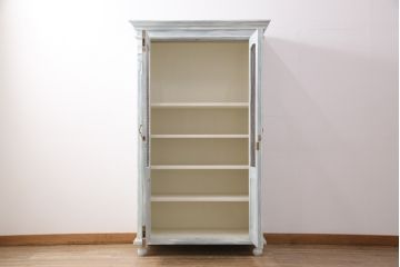 【オーダー注文・受注生産商品】ラフジュ工房オリジナル　シャビーな風合いが魅力!!ヨーロッパアンティーク風のグリアージュキャビネット(収納棚、戸棚、ワードローブ)