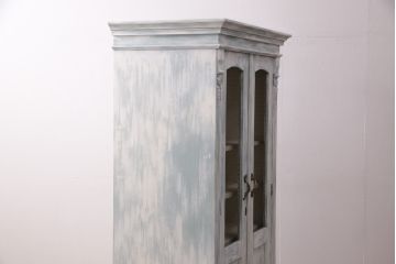 【オーダー注文・受注生産商品】ラフジュ工房オリジナル　シャビーな風合いが魅力!!ヨーロッパアンティーク風のグリアージュキャビネット(収納棚、戸棚、ワードローブ)